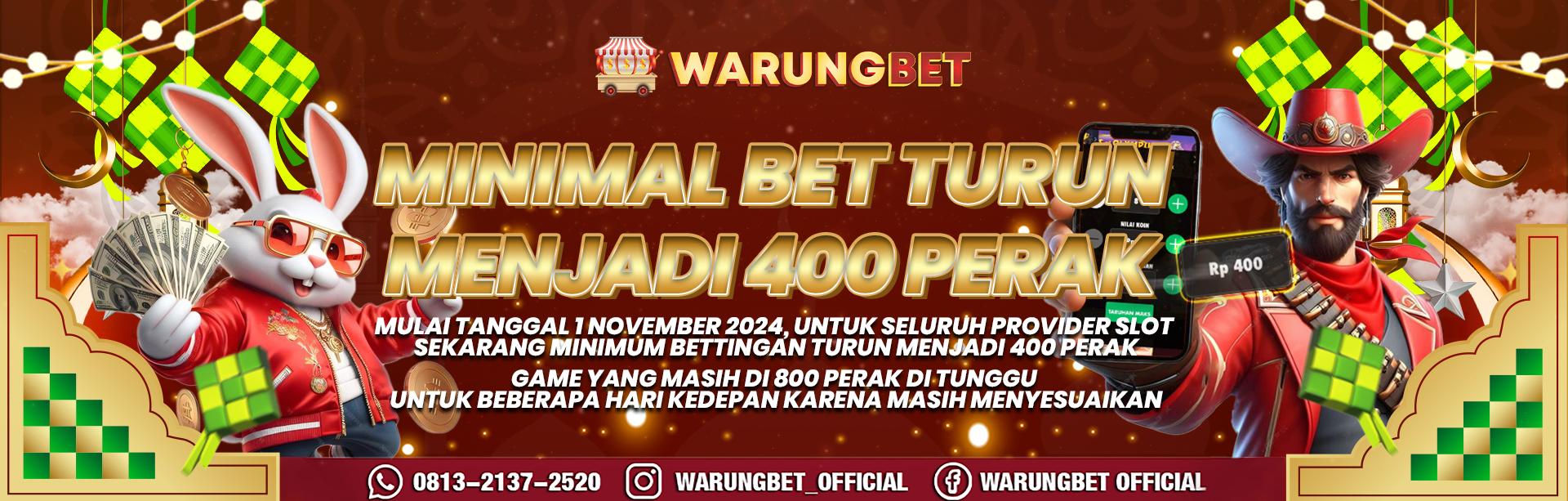 MINIMAL BET TURUN JADI 400 PERAK..!!!